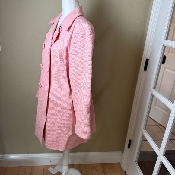Vintage INC Pink Double Breasted Long Line Blazer Coat jacket Pink Size Large - Picture 4 of 11